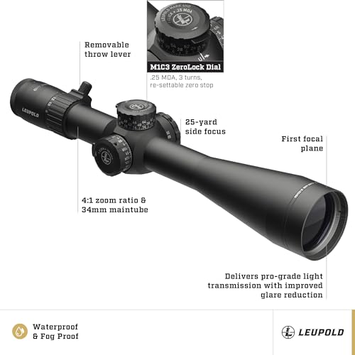 Leupold Mark 4HD 8-32x56 M1C3 Side Focus FFP PR2-MOA Riflescope Matte Finish