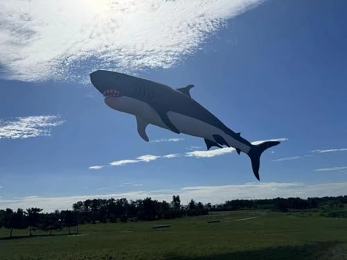 TiffySkyKite Giant 60 Ft Soft Inflatable Shark Kite Black