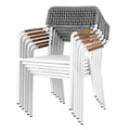 Benzara Shia 22 Inch 4 Side Chair and 2 Armchair Set White and Gray