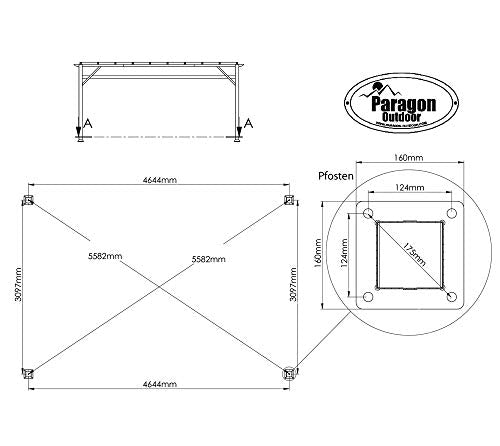 Paragon Outdoor 11’ x 16’ Florence Aluminum Pergola with Retractable Canopy Cocoa