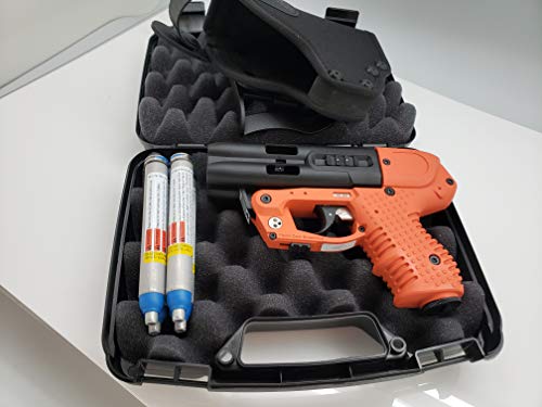 Piexon JPX4 C2 Defender Pepper Spray Gun Bundle with LED Laser Safety Orange