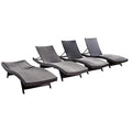Christopher Knight Home Salem Outdoor Wicker Chaise Lounge Chairs 4-Pcs Set Multibrown