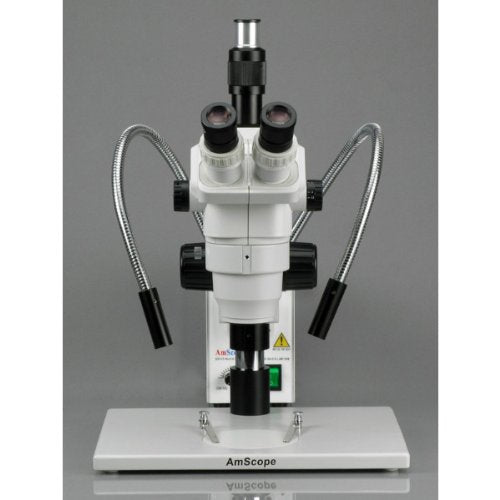 AmScope Digital Trinocular Stereo Zoom Microscope 2X-225X White