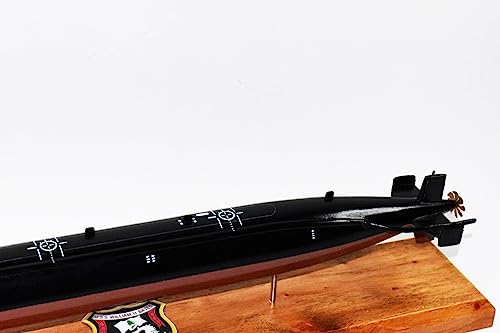 Squadron Nostalgia USS William H. Bates SSN-680 Submarine Model, Mahogany, Navy/Red