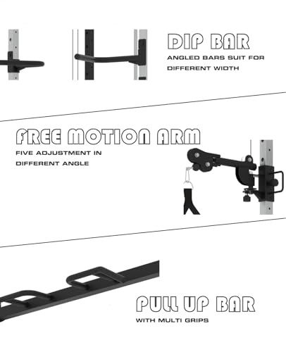 EonfitOmni Power Rack with Pulley System Home Gym Pack Black