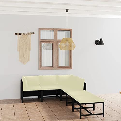 Xinxinxiang 6 Piece Patio Furniture Set with Cushions Black