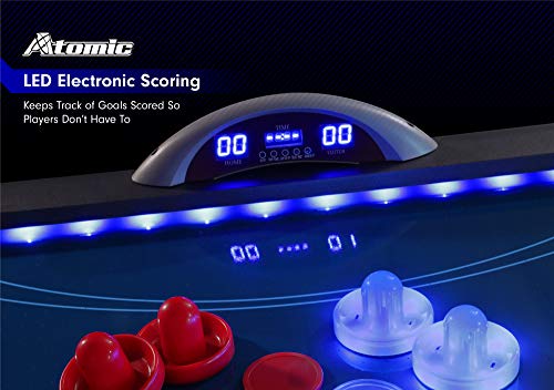 Atomic 90” Indiglo LED Light Up Arcade Air Powered Hockey Table Grey