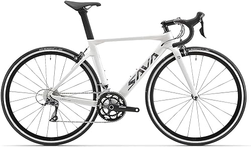 SAVADECK Carbon Road Bike Shimano SORA R3000 18-Speed Derailleur System White