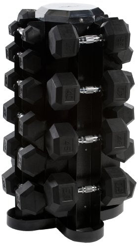 CAP Barbell Rubber Hex Dumbbell Set 550-Pound Black