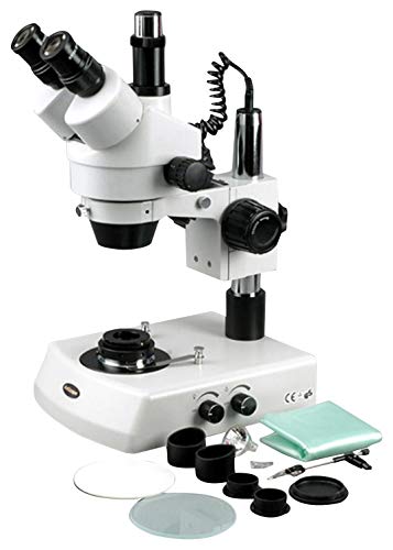 AmScope Professional Trinocular Stereo Zoom Microscope with Darkfield Condenser Clear