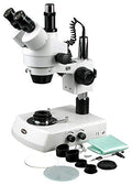 AmScope Professional Trinocular Stereo Zoom Microscope with Darkfield Condenser Clear