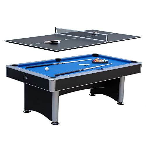 Hathaway Maverick II 7-Foot Pool and Table Tennis Multi Game Black