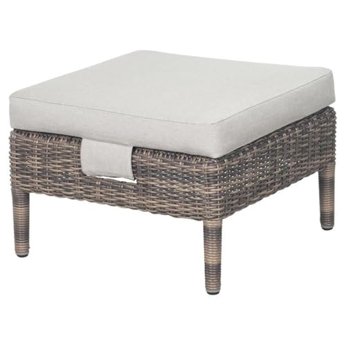 Seasonal Living Provenance Signature Wicker Leeward Aluminum Ottoman Brown