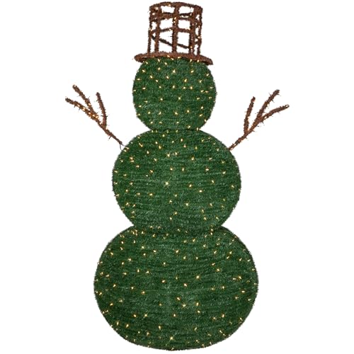 Northlight Lighted Commercial Topiary Snowman Outdoor Christmas Decoration 6.5' Green