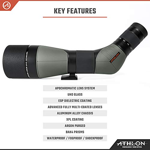 Athlon Optics Ares G2 20-60x85 UHD Spotting Scope 45 Degree Green