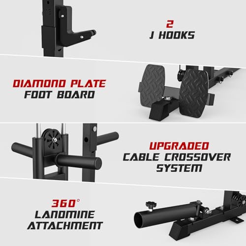 Liksodo Smith Machine Power Cage Rack with Cable System Black