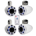 KICKER 2 Pair 8" 500 Watt Multicolor LED Marine Tower Speakers White