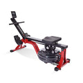 Stamina X Water Rower - Rower Machine with Smart Workout App - Dynamic Water Resistance - Black / Red