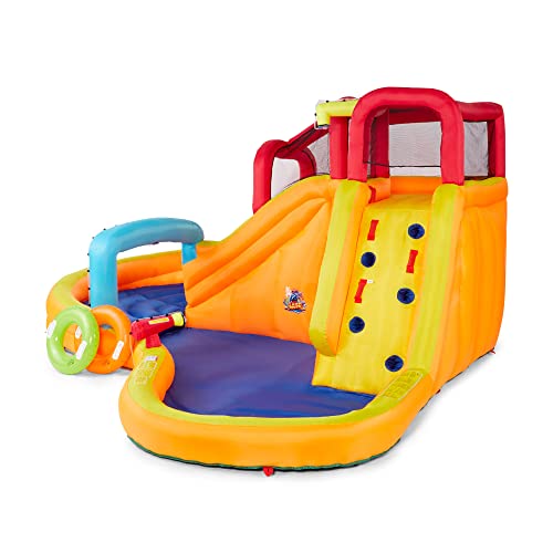 BANZAI Kids Inflatable Lazy River Adventure Water Park & Battle Bop Combo Multi