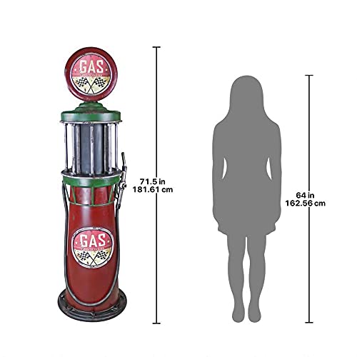 Design Toscano Service Station Visible Gas Pump Metal Sculpture Full Color