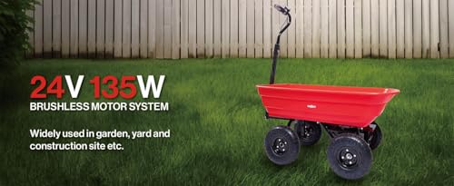 Kaimei Electric Wheelbarrow Utility Cart 264 lbs Capacity Black+Red