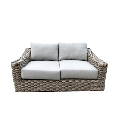 Teva Furniture Tulum Two-Tone Loveseat Beige Silver Cushions
