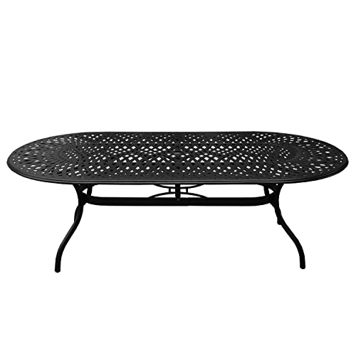 Oakland Living Modern Outdoor Mesh Lattice Aluminum 95-in Black Patio Dining Set
