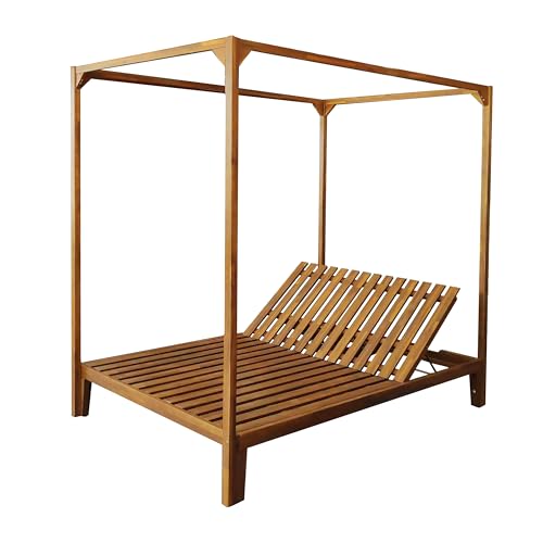 Merax Outdoor Daybed Patio Chaise Lounge Cream