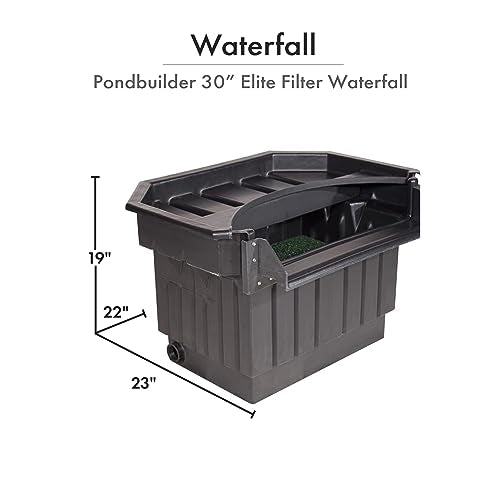 HALF OFF PONDS Pondbuilder Elite 10000 Mega Pond Kit with 30" Waterfall, 10" Skimmer, Submersible Pump, 30x40 ft EPDM Liner Black