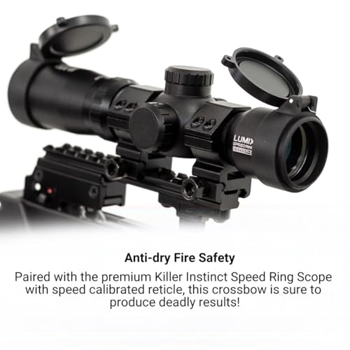 Killer Instinct Vital X 430 Elite Crossbow Archery Kit with Speed Ring Scope, Narrow Case, Bolts & Broadheads Black