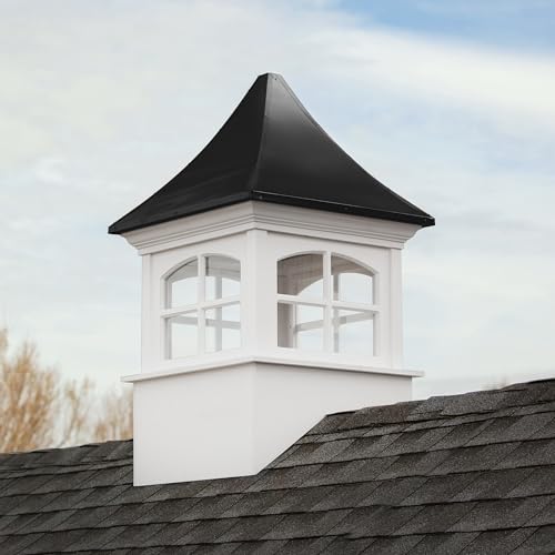 Good Directions Westport Vinyl Aluminum Roof Cupola 60" Square x 98" High White and Black