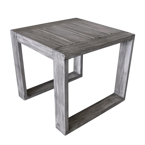 Courtyard Casual North Shore 3 Piece Bistro Set - 1 Side Table & 2 Club Chairs, Driftwood Gray
