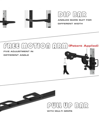 EonfitOmni Power Rack with LAT Pulldown Cable Crossover Pulley System Black7