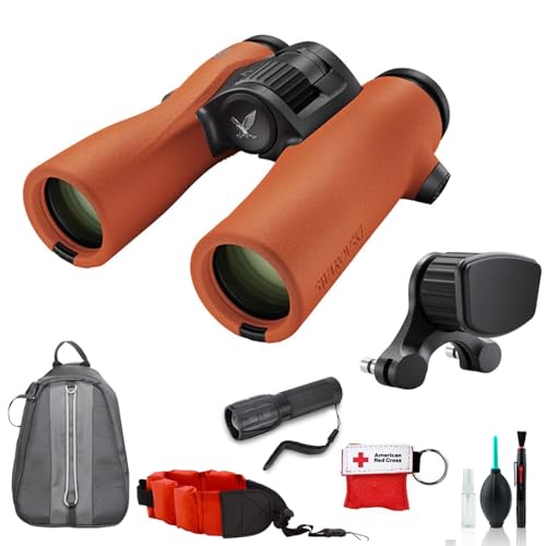 SWAROVSKI OPTIK 10x32 NL Pure Binoculars Kit with FRP Forehead Rest, Backpack Green, Burnt Orange
