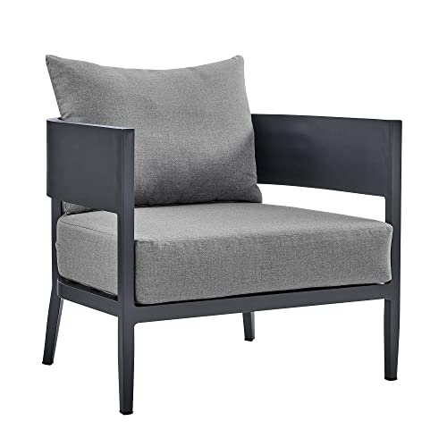 Armen Living Argiope 4 Piece Outdoor Conversation Set Dark Gray