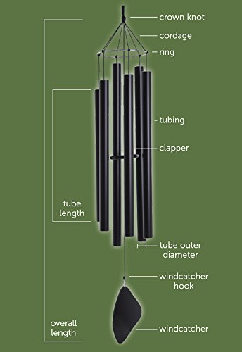 Music of the Spheres Aquarian Tenor Handcrafted Wind Chime Black 60
