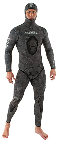 SEAC Seac Snake Man Two-Piece Open-Cell Neoprene Wetsuit 5mm Large Grey Camo
