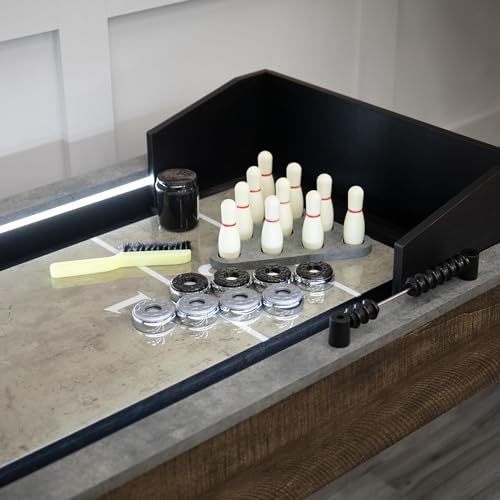 American Legend Stonebridge 9’ LED Light Up Shuffleboard Table with Bowling Stonebridge
