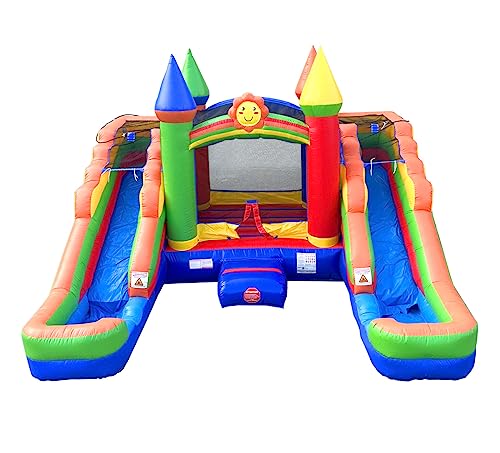 Pogo Bounce House Inflatable Rainbow Castle Combo 16.5ft