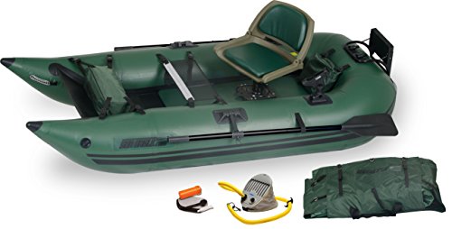 Sea Eagle 285 Inflatable Frameless Fishing Pontoon Boat Pro Package Green