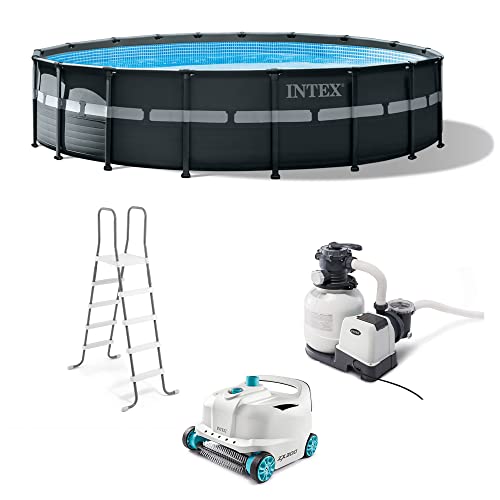 Intex Above-Ground Pool Set with Pump and Vacuum Gray