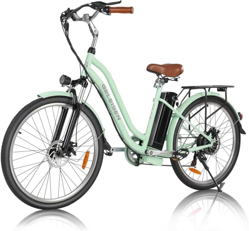 GELEISEN Electric Cruiser Bike 26" 750W 14.5Ah Green