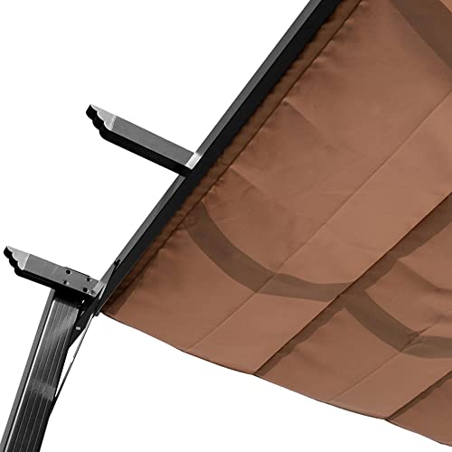 Outsunny 10' x 13' Aluminum Patio Pergola with Retractable Canopy Charcoal Gray