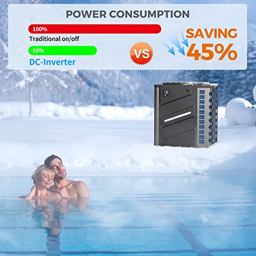 DR. INFRARED HEATER Full DC Inverter 110,000 BTU Heat Pump Ground Swimming Pools Black