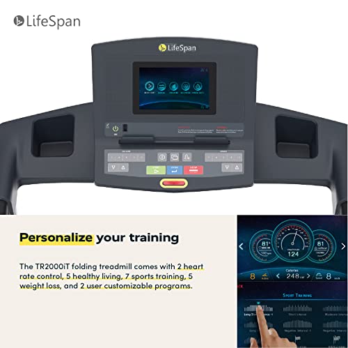 LifeSpan Fitness TR4000i Foldable Treadmill with Touchscreen Display Multi