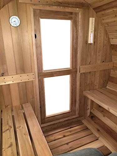 MCP Sauna Canadian Red Cedar Wood Outdoor Barrel Steam Sauna 6KW Heater