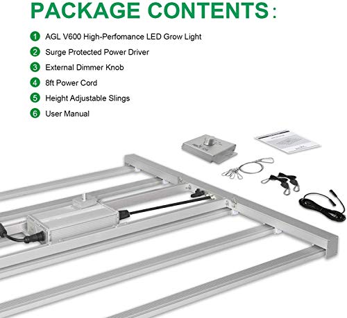 AGL V6-Pro Full Spectrum LED Grow Light for Hydroponics