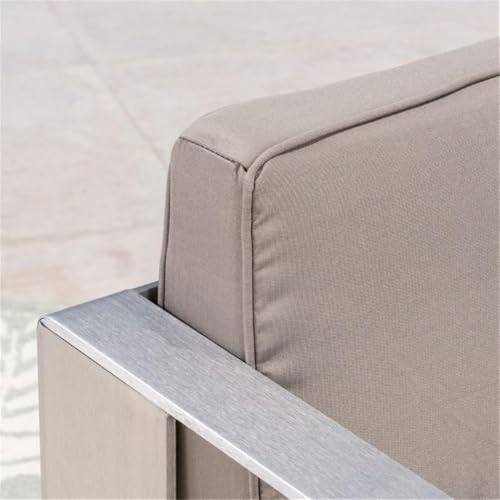 Afuera Living 2 Piece Outdoor Aluminum Loveseat Set Silver