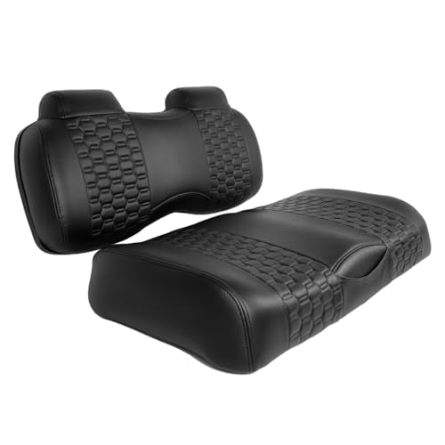 MADJAX Golf Cart Front Seat Cushion Assembly | Compatible with EZGO TXT and RXV Models (Black)
