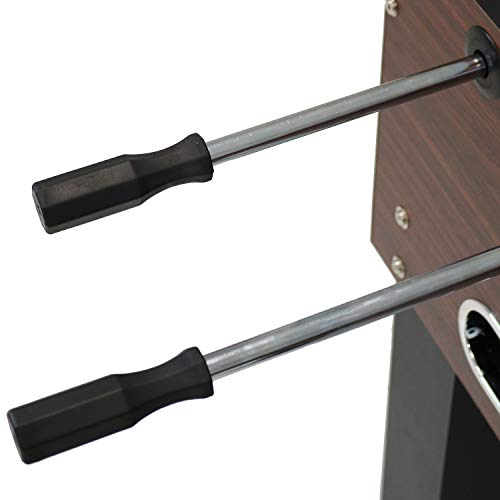 Sunnydaze Foosball Table with Folding Drink Holders - Faux Wood Brown